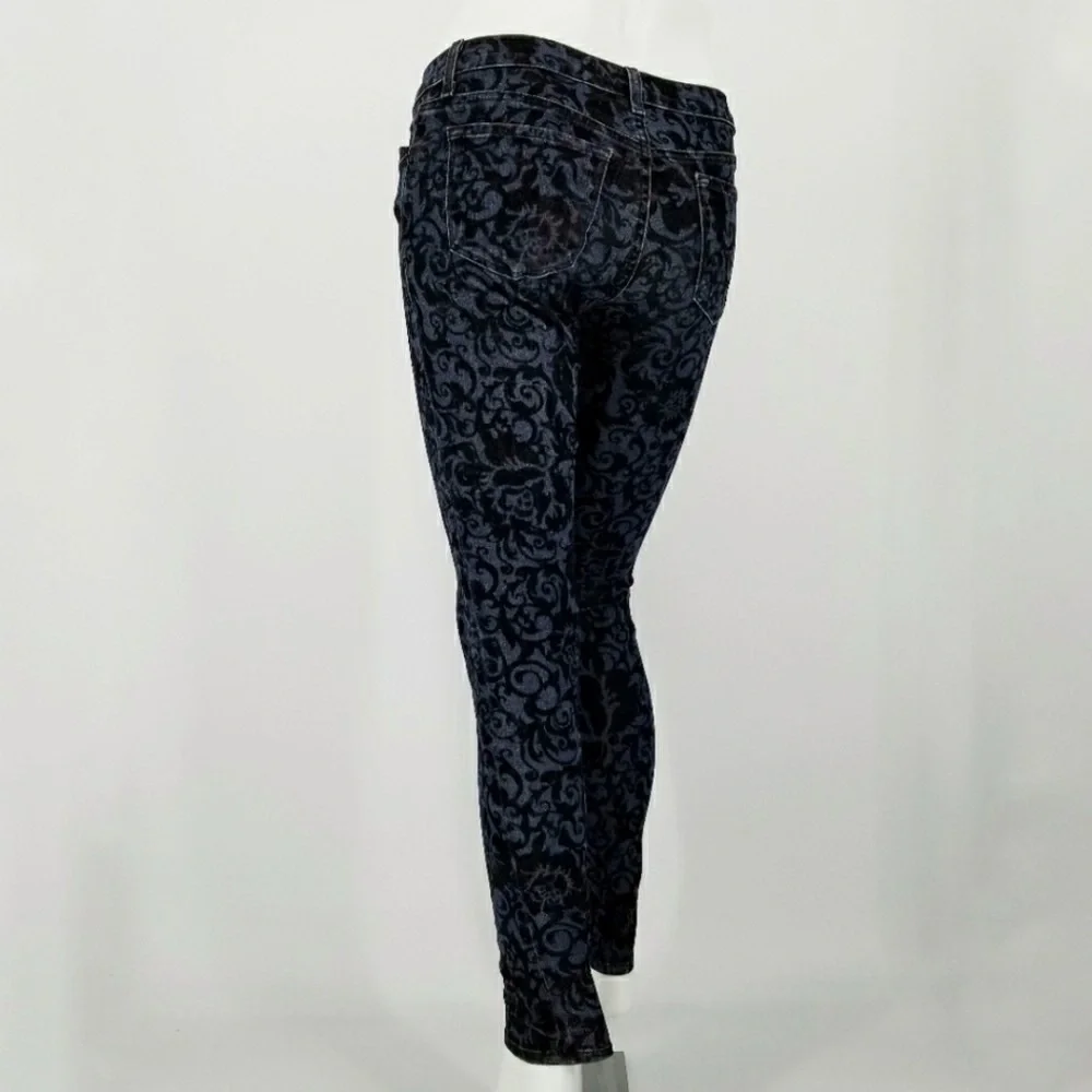J Brand Skinny Leg Black Brocad Jean Size 26 - Picture 8 of 9